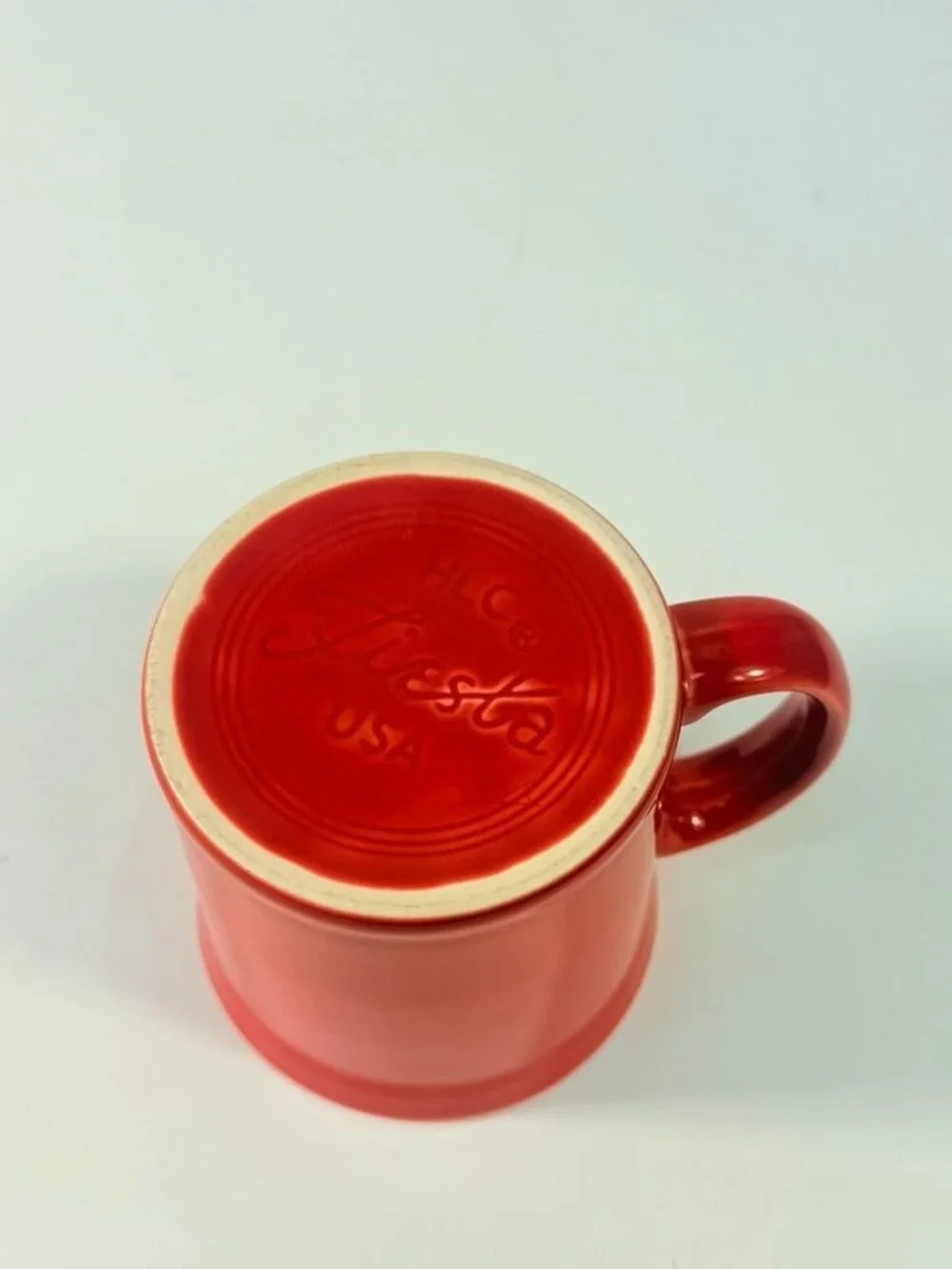 Coffee Tea Mug Cup Scarlet Red Fiesta Ware 8oz 3 5/8 in Homer Laughlin Vintage - Picture 11 of 16